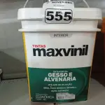 LOTE 555 - 01 BALDE DE TINTA MAXIVINIL INTERIORES NA COR FOSCO BRANCO NEVE. (NO ESTADO) ATENÇÃO! FAZER A VISITAÇÃO ANTES DE ARREMATAR, NÃO SABEMOS SE FUNCIONA. LEILÃO NÃO TEM GARANTIA E NEM DEVOLUÇÃO, SUJEITO A POSSÍVEIS AVARIAS VISÍVEIS/OCULTAS E/OU AUSÊNCIA DE COMPONENTES.