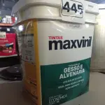 LOTE 445 - 01 BALDE DE TINTA MAXIVINIL ACRÍLICA FOSCO BRANCO NEVE. (NO ESTADO) ATENÇÃO! FAZER A VISITAÇÃO ANTES DE ARREMATAR, NÃO SABEMOS SE FUNCIONA. LEILÃO NÃO TEM GARANTIA E NEM DEVOLUÇÃO, SUJEITO A POSSÍVEIS AVARIAS VISÍVEIS/OCULTAS E/OU AUSÊNCIA DE COMPONENTES.