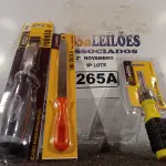 LOTE 265 - 01 FORMÃO, 01 LIMA CHATA 6” E 01 CHAVE COM 06 PONTAS INTERCAMBIÁVEIS. (NO ESTADO) ATENÇÃO! FAZER A VISITAÇÃO ANTES DE ARREMATAR, NÃO SABEMOS SE FUNCIONA. LEILÃO NÃO TEM GARANTIA E NEM DEVOLUÇÃO, SUJEITO A POSSÍVEIS AVARIAS VISÍVEIS/OCULTAS E/OU AUSÊNCIA DE COMPONENTES.