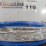 LOTE 110 - 01 ROLO DE CABO FLEXÍVEL 100M 1X2,5MM NA COR AZUL(NOVO). (NO ESTADO) ATENÇÃO! FAZER A VISITAÇÃO ANTES DE ARREMATAR, NÃO SABEMOS SE FUNCIONA. LEILÃO NÃO TEM GARANTIA E NEM DEVOLUÇÃO, SUJEITO A POSSÍVEIS AVARIAS VISÍVEIS/OCULTAS E/OU AUSÊNCIA DE COMPONENTES.