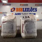 LOTE 124 - 20 LITROS DE CLOROCLEAN, LIMPADOR DESINFETANTE CLORADO PARA INDÚSTRIAS ALIMENTÍCIAS E AFINS.  (NO ESTADO) ATENÇÃO! FAZER A VISITAÇÃO ANTES DE ARREMATAR, NÃO SABEMOS SE FUNCIONA. LEILÃO NÃO TEM GARANTIA E NEM DEVOLUÇÃO, SUJEITO A POSSÍVEIS AVARIAS VISÍVEIS/OCULTAS E/OU AUSÊNCIA DE COMPONENTES.