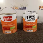 LOTE 152 - 02 GALÕES DE ESMALTE IQUINE MADEIRA E METAIS 3,6L NAS CORES AMARELO. (NO ESTADO) ATENÇÃO! FAZER A VISITAÇÃO ANTES DE ARREMATAR, NÃO SABEMOS SE FUNCIONA. LEILÃO NÃO TEM GARANTIA E NEM DEVOLUÇÃO, SUJEITO A POSSÍVEIS AVARIAS VISÍVEIS/OCULTAS E/OU AUSÊNCIA DE COMPONENTES.