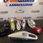 LOTE 107 - 05 FERROS DE PASSAR E 03 ASPIRADORES DE PÓ MARCAS E MODELOS DIVERSOS PRA RETIRADA DE PEÇAS. (NO ESTADO) ATENÇÃO! FAZER A VISITAÇÃO ANTES DE ARREMATAR, NÃO SABEMOS SE FUNCIONA. LEILÃO NÃO TEM GARANTIA E NEM DEVOLUÇÃO, SUJEITO A POSSÍVEIS AVARIAS VISÍVEIS/OCULTAS E/OU AUSÊNCIA DE COMPONENTES.