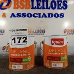 LOTE 172 - 02 GALÕES DE ESMALTE IQUINE MADEIRA E METAIS 3,6L NAS CORES VERMELHO. (NO ESTADO) ATENÇÃO! FAZER A VISITAÇÃO ANTES DE ARREMATAR, NÃO SABEMOS SE FUNCIONA. LEILÃO NÃO TEM GARANTIA E NEM DEVOLUÇÃO, SUJEITO A POSSÍVEIS AVARIAS VISÍVEIS/OCULTAS E/OU AUSÊNCIA DE COMPONENTES.
