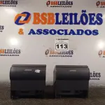 LOTE 113 - 02 IMPRESSORA DE CUPOM MARCAS EPSON. (NO ESTADO) ATENÇÃO! FAZER A VISITAÇÃO ANTES DE ARREMATAR, NÃO SABEMOS SE FUNCIONA. LEILÃO NÃO TEM GARANTIA E NEM DEVOLUÇÃO, SUJEITO A POSSÍVEIS AVARIAS VISÍVEIS/OCULTAS E/OU AUSÊNCIA DE COMPONENTES.