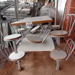 LOTE 533 - 02 MESAS PARA LANCHONETE. (NO ESTADO) ATENÇÃO! FAZER A VISITAÇÃO ANTES DE ARREMATAR, NÃO SABEMOS SE FUNCIONA. LEILÃO NÃO TEM GARANTIA E NEM DEVOLUÇÃO, SUJEITO A POSSÍVEIS AVARIAS VISÍVEIS/OCULTAS E/OU AUSÊNCIA DE COMPONENTES.