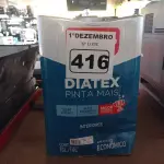 LOTE 416 - 01 LATA DE TINTA IQUINE DIATEX PINTA MAIS 18L FOSCO BASE “P”. (NO ESTADO) ATENÇÃO! FAZER A VISITAÇÃO ANTES DE ARREMATAR, NÃO SABEMOS SE FUNCIONA. LEILÃO NÃO TEM GARANTIA E NEM DEVOLUÇÃO, SUJEITO A POSSÍVEIS AVARIAS VISÍVEIS/OCULTAS E/OU AUSÊNCIA DE COMPONENTES.