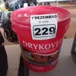 LOTE 229 - 01 BALDE DE DRYKOVEDA, ADITIVO IMPERMEABILIZANTE PARA ARGAMASSA E CONCRETO 18L. (NO ESTADO) ATENÇÃO! FAZER A VISITAÇÃO ANTES DE ARREMATAR, NÃO SABEMOS SE FUNCIONA. LEILÃO NÃO TEM GARANTIA E NEM DEVOLUÇÃO, SUJEITO A POSSÍVEIS AVARIAS VISÍVEIS/OCULTAS E/OU AUSÊNCIA DE COMPONENTES.