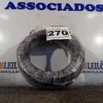 LOTE 270 - 01 ROLO DE CABO FLEXÍVEL 100M 1X4MM NA COR PRETA(NOVO). (NO ESTADO) ATENÇÃO! FAZER A VISITAÇÃO ANTES DE ARREMATAR, NÃO SABEMOS SE FUNCIONA. LEILÃO NÃO TEM GARANTIA E NEM DEVOLUÇÃO, SUJEITO A POSSÍVEIS AVARIAS VISÍVEIS/OCULTAS E/OU AUSÊNCIA DE COMPONENTES.