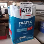 LOTE 414 - 01 LATA DE TINTA IQUINE DIATEX PINTA MAIS 18L FOSCO BASE “P”. (NO ESTADO) ATENÇÃO! FAZER A VISITAÇÃO ANTES DE ARREMATAR, NÃO SABEMOS SE FUNCIONA. LEILÃO NÃO TEM GARANTIA E NEM DEVOLUÇÃO, SUJEITO A POSSÍVEIS AVARIAS VISÍVEIS/OCULTAS E/OU AUSÊNCIA DE COMPONENTES.