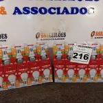 LOTE 216 - 20 LÂMPADAS DE LED 9W SOQUETE E22. (NO ESTADO) ATENÇÃO! FAZER A VISITAÇÃO ANTES DE ARREMATAR, NÃO SABEMOS SE FUNCIONA. LEILÃO NÃO TEM GARANTIA E NEM DEVOLUÇÃO, SUJEITO A POSSÍVEIS AVARIAS VISÍVEIS/OCULTAS E/OU AUSÊNCIA DE COMPONENTES.