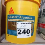 LOTE 240 - 01 BALDE DE SIKANOL ALVENARIA, ADITIVO PLASTIFICANTE PARA ARGAMASSA DE ASSENTAMENTO E REBOCO. (NO ESTADO) ATENÇÃO! FAZER A VISITAÇÃO ANTES DE ARREMATAR, NÃO SABEMOS SE FUNCIONA. LEILÃO NÃO TEM GARANTIA E NEM DEVOLUÇÃO, SUJEITO A POSSÍVEIS AVARIAS VISÍVEIS/OCULTAS E/OU AUSÊNCIA DE COMPONENTES.
