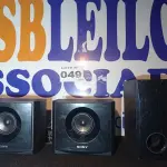 LOTE 049 - 03 – CAIXAS DE SOM (NO ESTADO, NÃO SABEMOS SE FUNCIONA. LEILÃO NÃO TEM GARANTIA E NEM DEVOLUÇÃO, SUJEITO A POSSÍVEIS AVARIAS VISÍVEIS/OCULTAS E/OU AUSÊNCIA DE COMPONENTES)
