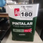 LOTE 180 - 01 LATA DE TINTA IQUINE PINTALAR FOSCO-AVELUDADO 18L NA COR VERDE PISCINA. (NO ESTADO) ATENÇÃO! FAZER A VISITAÇÃO ANTES DE ARREMATAR, NÃO SABEMOS SE FUNCIONA. LEILÃO NÃO TEM GARANTIA E NEM DEVOLUÇÃO, SUJEITO A POSSÍVEIS AVARIAS VISÍVEIS/OCULTAS E/OU AUSÊNCIA DE COMPONENTES.