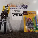 LOTE 230 - 01 ALICATE BOMBA D’AGUA 8” E 01 KIT DE CHAVES DE PRECISÃO. (NO ESTADO) ATENÇÃO! FAZER A VISITAÇÃO ANTES DE ARREMATAR, NÃO SABEMOS SE FUNCIONA. LEILÃO NÃO TEM GARANTIA E NEM DEVOLUÇÃO, SUJEITO A POSSÍVEIS AVARIAS VISÍVEIS/OCULTAS E/OU AUSÊNCIA DE COMPONENTES.