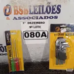 LOTE 080 - 01 KIT DE CHAVE ALLEN E 01 KIT CHAVE FENDA/PHILIPS 02 PEÇAS. (NO ESTADO) ATENÇÃO! FAZER A VISITAÇÃO ANTES DE ARREMATAR, NÃO SABEMOS SE FUNCIONA. LEILÃO NÃO TEM GARANTIA E NEM DEVOLUÇÃO, SUJEITO A POSSÍVEIS AVARIAS VISÍVEIS/OCULTAS E/OU AUSÊNCIA DE COMPONENTES.