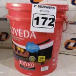 LOTE 172 - 01 BALDE DE DRYKOVEDA, ADITIVO IMPERMEABILIZANTE PARA ARGAMASSA E CONCRETO 18L. (NO ESTADO) ATENÇÃO! FAZER A VISITAÇÃO ANTES DE ARREMATAR, NÃO SABEMOS SE FUNCIONA. LEILÃO NÃO TEM GARANTIA E NEM DEVOLUÇÃO, SUJEITO A POSSÍVEIS AVARIAS VISÍVEIS/OCULTAS E/OU AUSÊNCIA DE COMPONENTES.