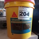 LOTE 204 - 01 BALDE DE SIKANOL ALVENARIA, ADITIVO PLASTIFICANTE PARA ARGAMASSA DE ASSENTAMENTO E REBOCO 18L. (NO ESTADO) ATENÇÃO! FAZER A VISITAÇÃO ANTES DE ARREMATAR, NÃO SABEMOS SE FUNCIONA. LEILÃO NÃO TEM GARANTIA E NEM DEVOLUÇÃO, SUJEITO A POSSÍVEIS AVARIAS VISÍVEIS/OCULTAS E/OU AUSÊNCIA DE COMPONENTES.