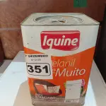 LOTE 351 - 01 LATA DE TINTA IQUINE INTERIORES/EXTERIORES DELANIL RENDE MUITO FOSCO BASE “C”. (NO ESTADO) ATENÇÃO! FAZER A VISITAÇÃO ANTES DE ARREMATAR, NÃO SABEMOS SE FUNCIONA. LEILÃO NÃO TEM GARANTIA E NEM DEVOLUÇÃO, SUJEITO A POSSÍVEIS AVARIAS VISÍVEIS/OCULTAS E/OU AUSÊNCIA DE COMPONENTES.