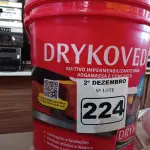 LOTE 224 - 01 BALDE DE DRYKOVEDA, ADITIVO IMPERMEABILIZANTE PARA ARGAMASSA E CONCRETO 18L. (NO ESTADO) ATENÇÃO! FAZER A VISITAÇÃO ANTES DE ARREMATAR, NÃO SABEMOS SE FUNCIONA. LEILÃO NÃO TEM GARANTIA E NEM DEVOLUÇÃO, SUJEITO A POSSÍVEIS AVARIAS VISÍVEIS/OCULTAS E/OU AUSÊNCIA DE COMPONENTES.