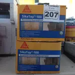 LOTE 207 - 02 CAIXAS DE SIKA TOP-100, REVESTIMENTO IMPERMEABILIZANTE SEMI-FLEXIVEL 18KG. (NO ESTADO) ATENÇÃO! FAZER A VISITAÇÃO ANTES DE ARREMATAR, NÃO SABEMOS SE FUNCIONA. LEILÃO NÃO TEM GARANTIA E NEM DEVOLUÇÃO, SUJEITO A POSSÍVEIS AVARIAS VISÍVEIS/OCULTAS E/OU AUSÊNCIA DE COMPONENTES.