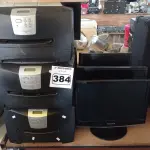 LOTE 384 - 05 IMPRESSORAS LEXMARK E342N, 05 TECLADOS PARA PC E 05 MONITORES MARCAS E MODELOS DIVERSOS. (NO ESTADO) ATENÇÃO! FAZER A VISITAÇÃO ANTES DE ARREMATAR, NÃO SABEMOS SE FUNCIONA. LEILÃO NÃO TEM GARANTIA E NEM DEVOLUÇÃO, SUJEITO A POSSÍVEIS AVARIAS VISÍVEIS/OCULTAS E/OU AUSÊNCIA DE COMPONENTES.
