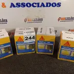 LOTE 244 - 04 CAIXAS DE SIKA TOP-100, REVESTIMENTO IMPERMEABILIZANTE SEMI-FLEXIVEL 4KG. (NO ESTADO) ATENÇÃO! FAZER A VISITAÇÃO ANTES DE ARREMATAR, NÃO SABEMOS SE FUNCIONA. LEILÃO NÃO TEM GARANTIA E NEM DEVOLUÇÃO, SUJEITO A POSSÍVEIS AVARIAS VISÍVEIS/OCULTAS E/OU AUSÊNCIA DE COMPONENTES.