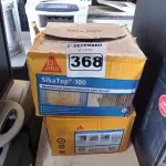 LOTE 368 - 02 CAIXAS DE SIKA TOP-100, REVESTIMENTO IMPERMEABILIZANTE SEMI-FLEXIVEL 18KG. (NO ESTADO) ATENÇÃO! FAZER A VISITAÇÃO ANTES DE ARREMATAR, NÃO SABEMOS SE FUNCIONA. LEILÃO NÃO TEM GARANTIA E NEM DEVOLUÇÃO, SUJEITO A POSSÍVEIS AVARIAS VISÍVEIS/OCULTAS E/OU AUSÊNCIA DE COMPONENTES.