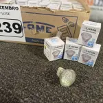 LOTE 239 - 01 LOTE COM APROXIMADAMENTE 80 LÂMPADAS DICROICA 1W 220V. (NO ESTADO) ATENÇÃO! FAZER A VISITAÇÃO ANTES DE ARREMATAR, NÃO SABEMOS SE FUNCIONA. LEILÃO NÃO TEM GARANTIA E NEM DEVOLUÇÃO, SUJEITO A POSSÍVEIS AVARIAS VISÍVEIS/OCULTAS E/OU AUSÊNCIA DE COMPONENTES.
