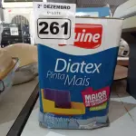 LOTE 261 - 01 LATA DE TINTA IQUINE DIATEX PINTA MAIS 18L FOSCO BASE “P”. (NO ESTADO) ATENÇÃO! FAZER A VISITAÇÃO ANTES DE ARREMATAR, NÃO SABEMOS SE FUNCIONA. LEILÃO NÃO TEM GARANTIA E NEM DEVOLUÇÃO, SUJEITO A POSSÍVEIS AVARIAS VISÍVEIS/OCULTAS E/OU AUSÊNCIA DE COMPONENTES.