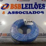 LOTE 130 - 01 ROLO DE CABO FLEXÍVEL 100M 1X10MM NA COR AZUL(NOVO). (NO ESTADO) ATENÇÃO! FAZER A VISITAÇÃO ANTES DE ARREMATAR, NÃO SABEMOS SE FUNCIONA. LEILÃO NÃO TEM GARANTIA E NEM DEVOLUÇÃO, SUJEITO A POSSÍVEIS AVARIAS VISÍVEIS/OCULTAS E/OU AUSÊNCIA DE COMPONENTES.