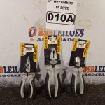 LOTE 010 - 01 ALICATE UNIVERSAL 8”, 01 ALICATE DE CORTE 6” E 01 ALICATE DE BICO 6”. (NO ESTADO) ATENÇÃO! FAZER A VISITAÇÃO ANTES DE ARREMATAR, NÃO SABEMOS SE FUNCIONA. LEILÃO NÃO TEM GARANTIA E NEM DEVOLUÇÃO, SUJEITO A POSSÍVEIS AVARIAS VISÍVEIS/OCULTAS E/OU AUSÊNCIA DE COMPONENTES.
