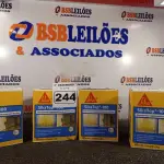 LOTE 244 - 04 CAIXAS DE SIKA TOP-100, REVESTIMENTO IMPERMEABILIZANTE SEMI-FLEXIVEL 4KG. (NO ESTADO) ATENÇÃO! FAZER A VISITAÇÃO ANTES DE ARREMATAR, NÃO SABEMOS SE FUNCIONA. LEILÃO NÃO TEM GARANTIA E NEM DEVOLUÇÃO, SUJEITO A POSSÍVEIS AVARIAS VISÍVEIS/OCULTAS E/OU AUSÊNCIA DE COMPONENTES.