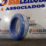 LOTE 260 - 01 ROLO DE CABO FLEXÍVEL 100M 1X4MM NA COR AZUL (NOVO). (NO ESTADO) ATENÇÃO! FAZER A VISITAÇÃO ANTES DE ARREMATAR, NÃO SABEMOS SE FUNCIONA. LEILÃO NÃO TEM GARANTIA E NEM DEVOLUÇÃO, SUJEITO A POSSÍVEIS AVARIAS VISÍVEIS/OCULTAS E/OU AUSÊNCIA DE COMPONENTES.