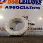 LOTE 270 - 01 ROLO DE CABO FLEXÍVEL 100M 1X4MM NA COR BRANCA (NOVO). (NO ESTADO) ATENÇÃO! FAZER A VISITAÇÃO ANTES DE ARREMATAR, NÃO SABEMOS SE FUNCIONA. LEILÃO NÃO TEM GARANTIA E NEM DEVOLUÇÃO, SUJEITO A POSSÍVEIS AVARIAS VISÍVEIS/OCULTAS E/OU AUSÊNCIA DE COMPONENTES.