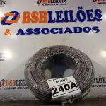 LOTE 240 - 01 ROLO DE CABO FLEXÍVEL 100M 1X10MM NA COR PRETA (NOVO). (NO ESTADO) ATENÇÃO! FAZER A VISITAÇÃO ANTES DE ARREMATAR, NÃO SABEMOS SE FUNCIONA. LEILÃO NÃO TEM GARANTIA E NEM DEVOLUÇÃO, SUJEITO A POSSÍVEIS AVARIAS VISÍVEIS/OCULTAS E/OU AUSÊNCIA DE COMPONENTES.