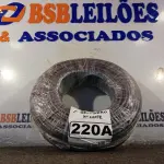 LOTE 220 - 01 ROLO DE CABO FLEXÍVEL 100M 1X10MM NA COR PRETA (NOVO). (NO ESTADO) ATENÇÃO! FAZER A VISITAÇÃO ANTES DE ARREMATAR, NÃO SABEMOS SE FUNCIONA. LEILÃO NÃO TEM GARANTIA E NEM DEVOLUÇÃO, SUJEITO A POSSÍVEIS AVARIAS VISÍVEIS/OCULTAS E/OU AUSÊNCIA DE COMPONENTES.