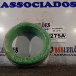 LOTE 275 - 01 ROLO DE CABO FLEXÍVEL 100M 1X2,5MM NA COR VERDE (NOVO). (NO ESTADO) ATENÇÃO! FAZER A VISITAÇÃO ANTES DE ARREMATAR, NÃO SABEMOS SE FUNCIONA. LEILÃO NÃO TEM GARANTIA E NEM DEVOLUÇÃO, SUJEITO A POSSÍVEIS AVARIAS VISÍVEIS/OCULTAS E/OU AUSÊNCIA DE COMPONENTES.