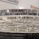 LOTE 180 - 01 ROLO DE CABO FLEXÍVEL 100M 1X10MM NA COR PRETA (NOVO). (NO ESTADO) ATENÇÃO! FAZER A VISITAÇÃO ANTES DE ARREMATAR, NÃO SABEMOS SE FUNCIONA. LEILÃO NÃO TEM GARANTIA E NEM DEVOLUÇÃO, SUJEITO A POSSÍVEIS AVARIAS VISÍVEIS/OCULTAS E/OU AUSÊNCIA DE COMPONENTES.