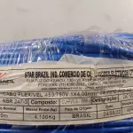LOTE 099 - 01 ROLO DE CABO FLEXÍVEL 100M 1X2,5MM COR AZUL STAR BRAZIL COM SELO INMETRO. (NOVO). (NO ESTADO, NÃO SABEMOS SE FUNCIONA. LEILÃO NÃO TEM GARANTIA E NEM DEVOLUÇÃO)