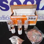 LOTE 384 - 01 - PENDENTE EM VIDRO PARA 5 LÂMPADAS REDONDO FIRST - LLUM BRONZEARTE (NO ESTADO, NÃO SABEMOS SE FUNCIONA. LEILÃO NÃO TEM GARANTIA E NEM DEVOLUÇÃO, SUJEITO A POSSÍVEIS AVARIAS VISÍVEIS/OCULTAS E/OU AUSÊNCIA DE COMPONENTES)