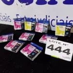 LOTE 444 - 09 – CARTUCHO DE TINTA EPSON (NO ESTADO, NÃO SABEMOS SE FUNCIONA. LEILÃO NÃO TEM GARANTIA E NEM DEVOLUÇÃO, SUJEITO A POSSÍVEIS AVARIAS VISÍVEIS/OCULTAS E/OU AUSÊNCIA DE COMPONENTES)