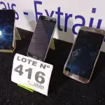 LOTE 416 - 01 - CELULAR SAMSUNG S10 – 01 CELULAR SAMSUNG S7 EDGE – 01 CELULAR SAMSUNG S6 (NO ESTADO, NÃO SABEMOS SE FUNCIONA. LEILÃO NÃO TEM GARANTIA E NEM DEVOLUÇÃO, SUJEITO A POSSÍVEIS AVARIAS VISÍVEIS/OCULTAS E/OU AUSÊNCIA DE COMPONENTES)