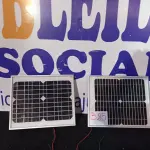 LOTE 385 - 02 PAINÉIS SOLARES 18V 10W. (NO ESTADO) ATENÇÃO! FAZER A VISITAÇÃO ANTES DE ARREMATAR, NÃO SABEMOS SE FUNCIONA. LEILÃO NÃO TEM GARANTIA E NEM DEVOLUÇÃO, SUJEITO A POSSÍVEIS AVARIAS VISÍVEIS/OCULTAS E/OU AUSÊNCIA DE COMPONENTES.