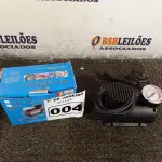 LOTE 004 - 01 COMPRESSOR DE AR PORTÁTIL 12V. (NO ESTADO) ATENÇÃO! FAZER A VISITAÇÃO ANTES DE ARREMATAR, NÃO SABEMOS SE FUNCIONA. LEILÃO NÃO TEM GARANTIA E NEM DEVOLUÇÃO, SUJEITO A POSSÍVEIS AVARIAS VISÍVEIS/OCULTAS E/OU AUSÊNCIA DE COMPONENTES.