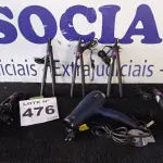 LOTE 476 - 05 - PRANCHAS DE CABELO MALLORY - 01 SECADOR DE CABELO PHILCO (NO ESTADO, NÃO SABEMOS SE FUNCIONA. LEILÃO NÃO TEM GARANTIA E NEM DEVOLUÇÃO, SUJEITO A POSSÍVEIS AVARIAS VISÍVEIS/OCULTAS E/OU AUSÊNCIA DE COMPONENTES)
