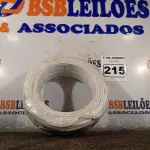 LOTE 215 - 01 ROLO DE CABO FLEXÍVEL 100M 1X4MM NA COR BRANCA(NOVO). (NO ESTADO) ATENÇÃO! FAZER A VISITAÇÃO ANTES DE ARREMATAR, NÃO SABEMOS SE FUNCIONA. LEILÃO NÃO TEM GARANTIA E NEM DEVOLUÇÃO, SUJEITO A POSSÍVEIS AVARIAS VISÍVEIS/OCULTAS E/OU AUSÊNCIA DE COMPONENTES.