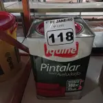 LOTE 118 - 01 LATA DE TINTA IQUINE PINTALAR FOSCO-AVELUDADO 18L NA COR PALHA. (NO ESTADO) ATENÇÃO! FAZER A VISITAÇÃO ANTES DE ARREMATAR, NÃO SABEMOS SE FUNCIONA. LEILÃO NÃO TEM GARANTIA E NEM DEVOLUÇÃO, SUJEITO A POSSÍVEIS AVARIAS VISÍVEIS/OCULTAS E/OU AUSÊNCIA DE COMPONENTES.