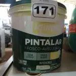 LOTE 171 - 01 BALDE DE TINTA IQUINE PINTALAR FOSCO-AVELUDADO 15L NA COR BRANCO GELO. (NO ESTADO) ATENÇÃO! FAZER A VISITAÇÃO ANTES DE ARREMATAR, NÃO SABEMOS SE FUNCIONA. LEILÃO NÃO TEM GARANTIA E NEM DEVOLUÇÃO, SUJEITO A POSSÍVEIS AVARIAS VISÍVEIS/OCULTAS E/OU AUSÊNCIA DE COMPONENTES.