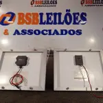 LOTE 203 - 02 PAINÉIS SOLARES 18V 10W. (NO ESTADO) ATENÇÃO! FAZER A VISITAÇÃO ANTES DE ARREMATAR, NÃO SABEMOS SE FUNCIONA. LEILÃO NÃO TEM GARANTIA E NEM DEVOLUÇÃO, SUJEITO A POSSÍVEIS AVARIAS VISÍVEIS/OCULTAS E/OU AUSÊNCIA DE COMPONENTES.